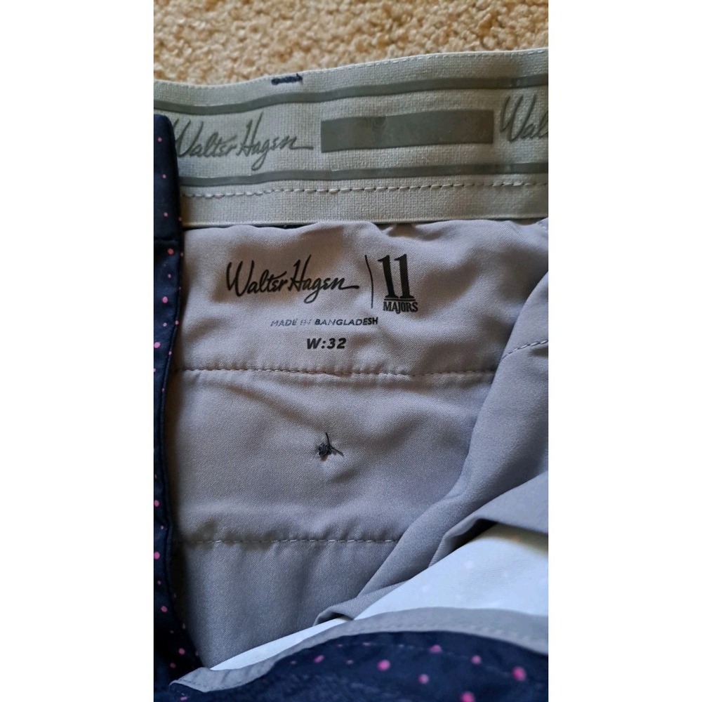 Walter Hagen Men's Golf Shorts Blue Pink Polka Dot Size 32 - Picture 6 of 10